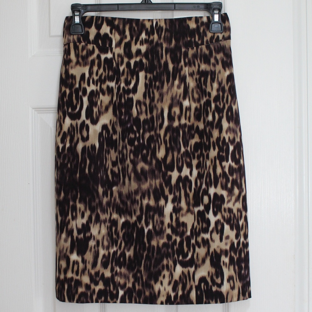 NWT Elie Tarahi Leopard Pencil Skirt (Size 2)